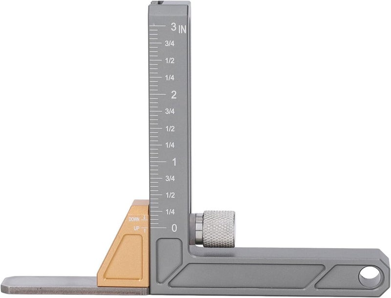 Precision Imperial Height Gauge Aluminum Alloy Adjustable Depth Measurement Tool for Woodworking Saw Table Trimming Machine Cabinet Making Durable Measuring Instrument - Image 1