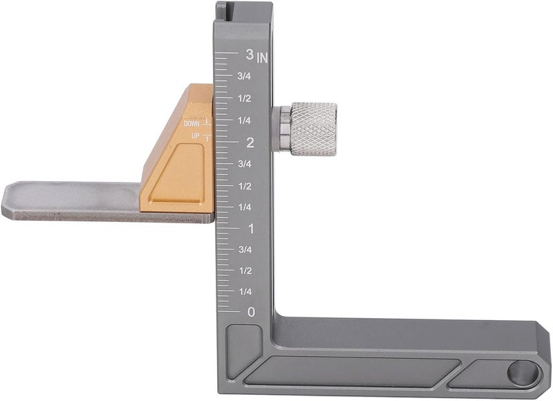 Precision Imperial Height Gauge Aluminum Alloy Adjustable Depth Measurement Tool for Woodworking Saw Table Trimming Machine Cabinet Making Durable Measuring Instrument - Image 2