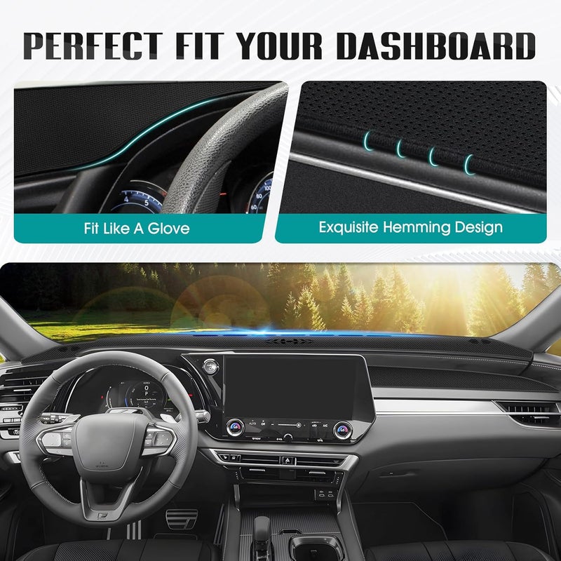 FIILINES Dash Cover for 2023-2025 Lexus RX RX350 RX350h RX500h, Dashboard Mat Accessories Dash Cover Sunshade Nonslip Mesh Protector No Glare Black - Image 3