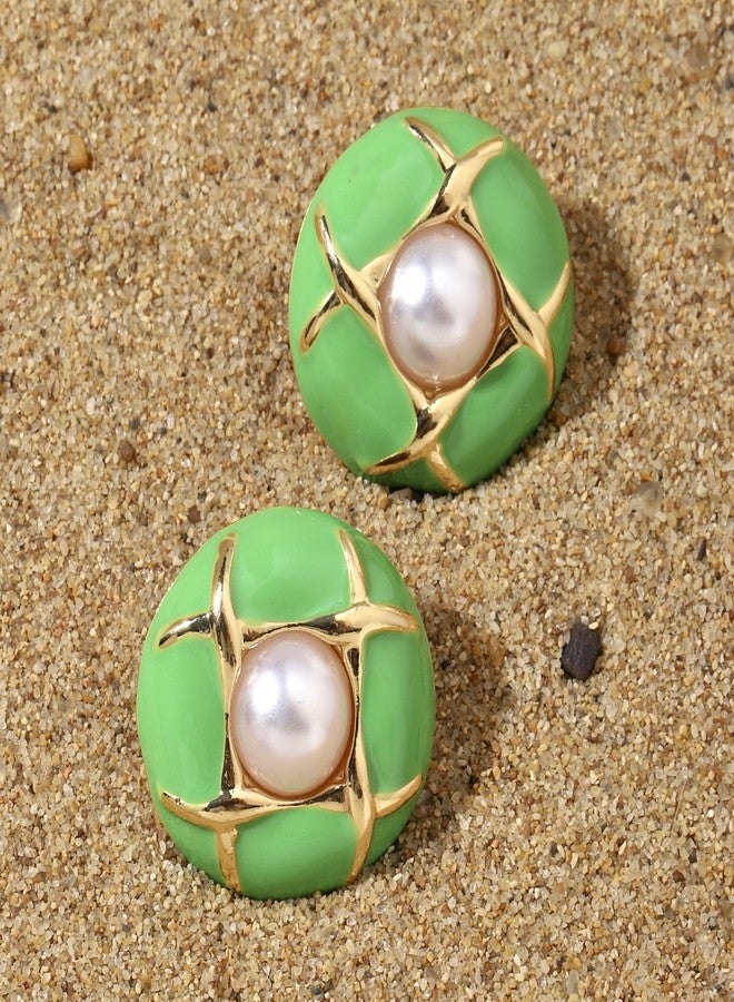 SALTY Pack of 2 Pearly Luxury Gold Earring for Women | Stylish Fashion Jewellery | Accessories for Girls | Minimal Jewelry | Ideal for Gifting | Marriage, Birthday | Gift for Valentine Day - Image 3