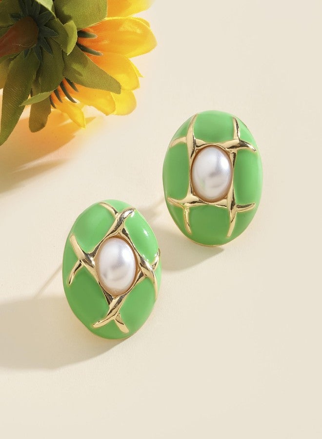 SALTY Pack of 2 Pearly Luxury Gold Earring for Women | Stylish Fashion Jewellery | Accessories for Girls | Minimal Jewelry | Ideal for Gifting | Marriage, Birthday | Gift for Valentine Day - Image 2