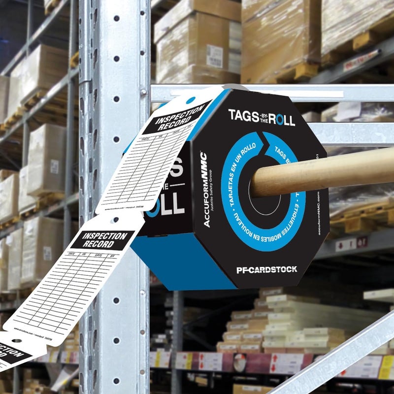 Accuform 100 Inspection and Status Record Tags by-The-Roll, Inspection Record, US Made OSHA Compliant Tags, Waterproof PF-Cardstock, Resists Tears, 6.25"x3", TAR708 - Image 4