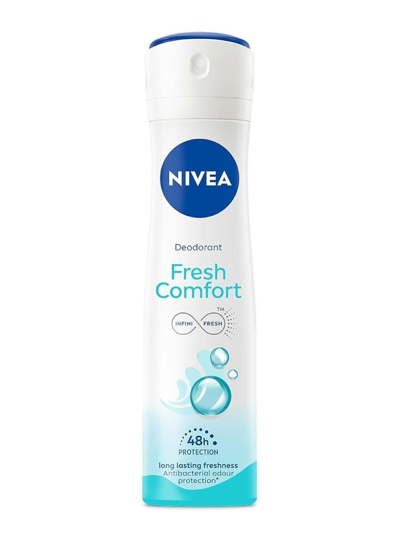 Nivea Fresh Comfort Deodorant Spray For Women 150ml (Pack of 6) - Image 2