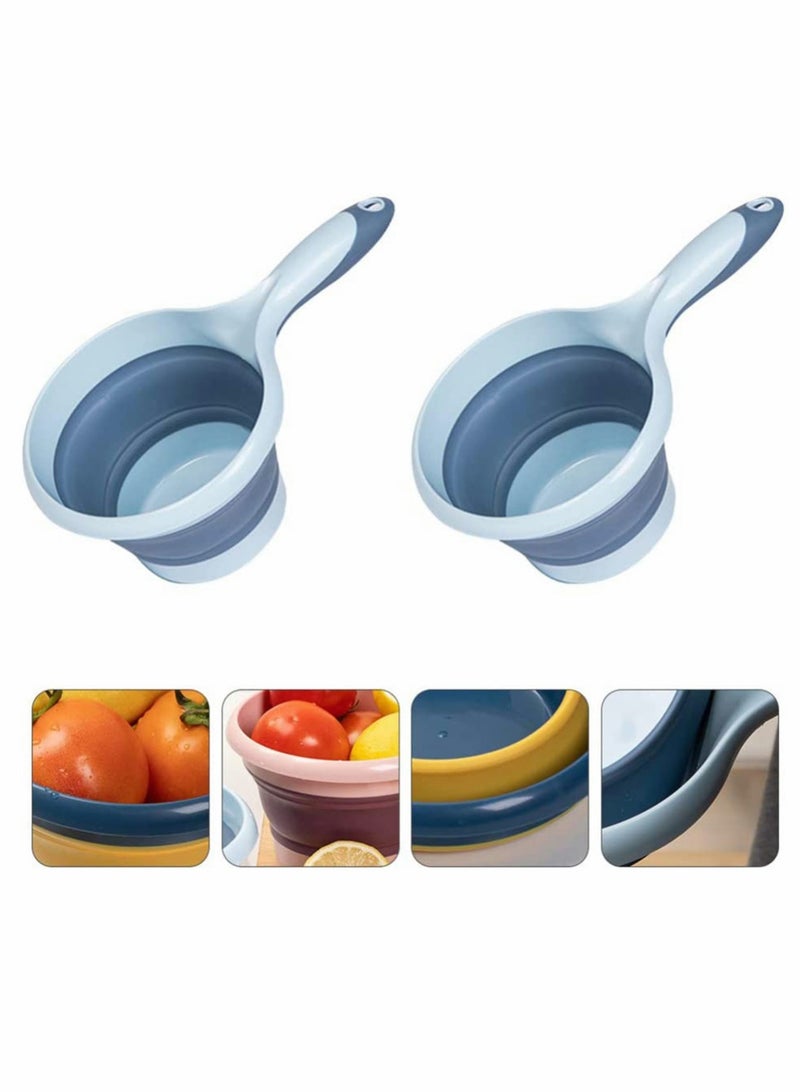 Excefore 2Pcs Plastic Water Ladle Foldable Kitchen Water Scoop Bathroom Hair Washing Water Scoop Cup with Hanging for Kitchen Tool Accessories - Image 1