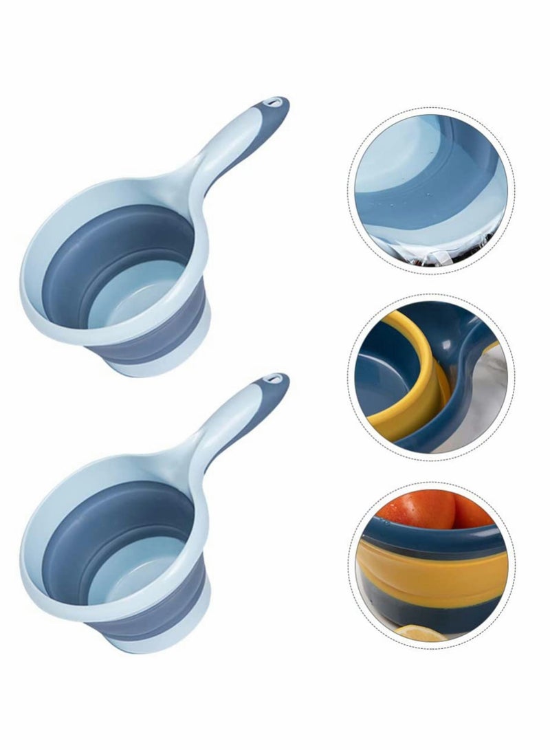 Excefore 2Pcs Plastic Water Ladle Foldable Kitchen Water Scoop Bathroom Hair Washing Water Scoop Cup with Hanging for Kitchen Tool Accessories - Image 5