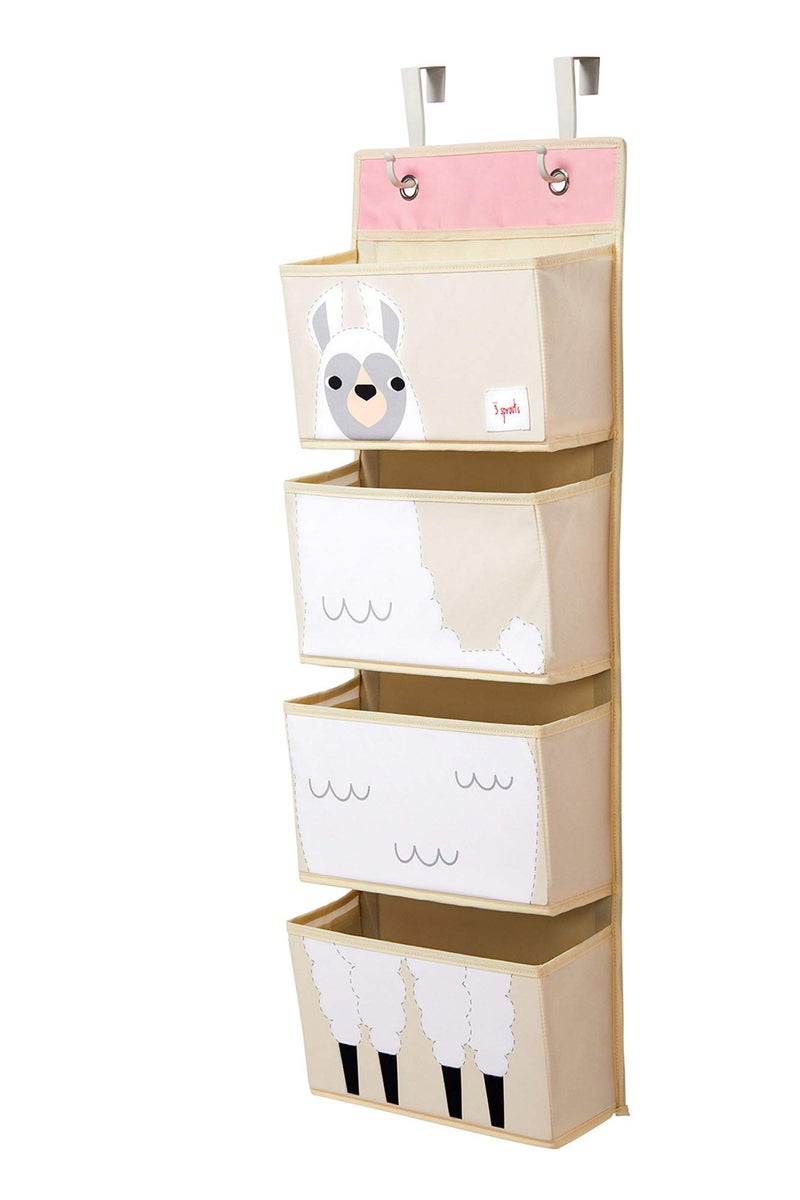 3 Sprouts Hanging Wall Organizer- Storage for Nursery and Changing Tables, LLAMA - Image 2