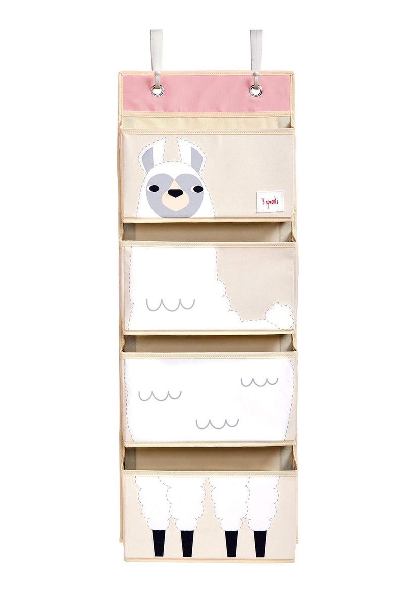 3 Sprouts Hanging Wall Organizer- Storage for Nursery and Changing Tables, LLAMA - Image 1