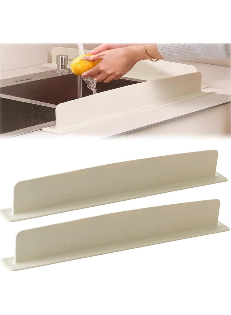 Relex 2PCS Multifunctional Kitchen Silicone Sink Faucet Splash Guard, Silicone Sink Retaining Plate, Full Suction Cup Base Fixing Plate to Prevent Splashing, Kitchen Accessories For Home - Image 1