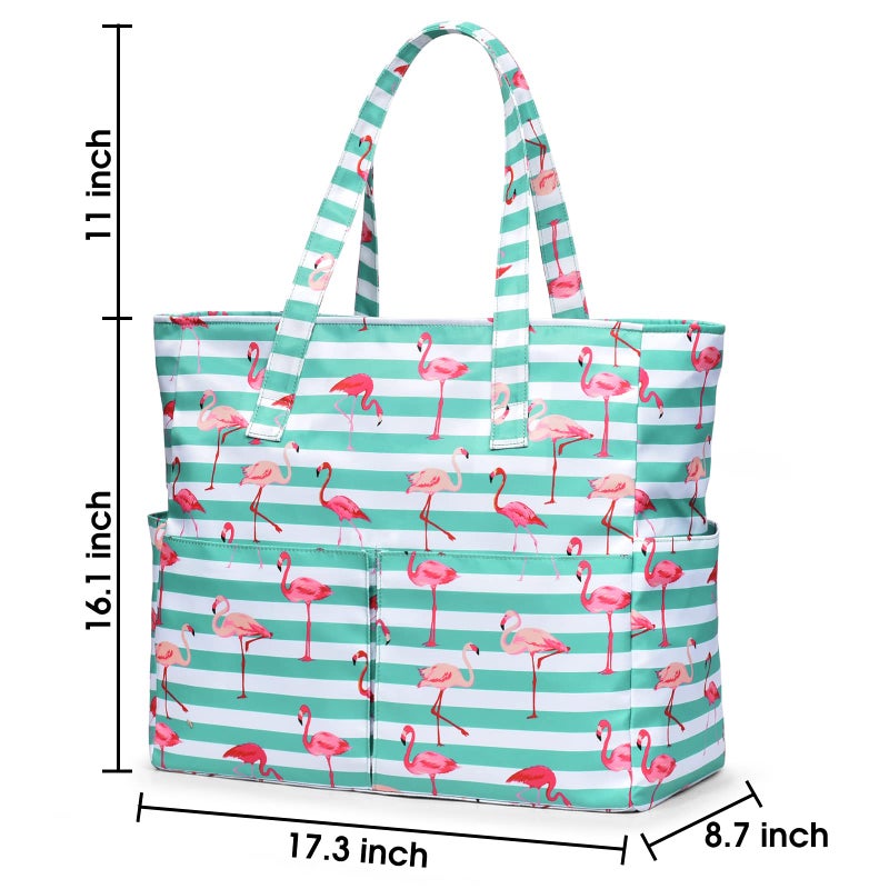 oscaurt Beach Bags for Women Large Waterproof Sandproof Beach Tote Swim Pool Bag with Zipper for Travel Vacation Essentials - Image 5
