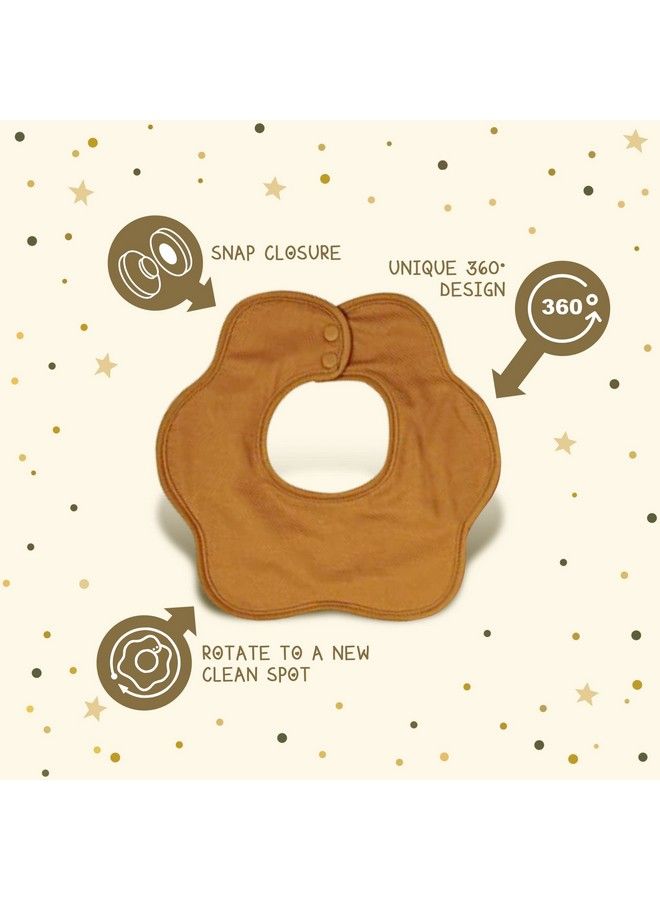 Tiny Twinkle Roundabout Drool Bibs 3 Pack 360 Rotating Waterproof And Absorbent Teething Baby Bibs (Cinnamon Set) - Image 5