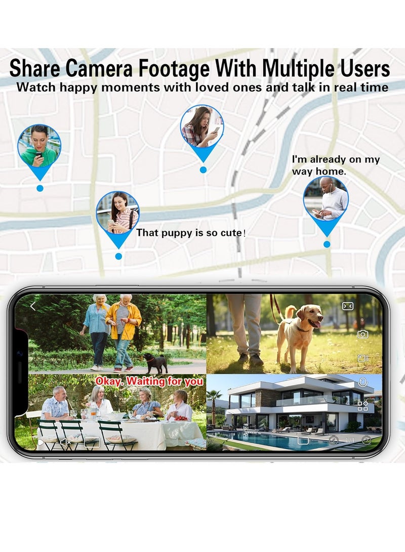 Outdoor Wi-Fi Camera with Wireless Solar Panel Surveillance Camera Battery Energy Kit Video Surveillance, Alarm with PIR Detection 2K Night Vision Colour 360°PTZ+64GB SD Card - Image 5