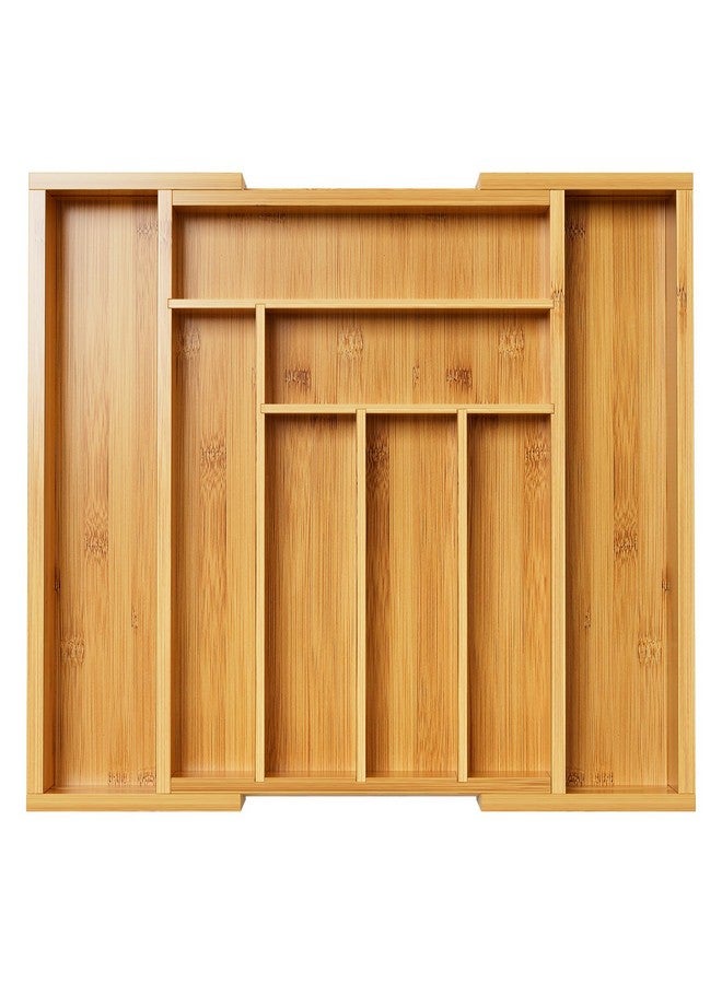 Pipishell Bamboo Expandable Drawer Organizer for Utensils Holder, Adjustable Cutlery Tray, Wood Drawer Dividers Organizer for Silverware, Flatware, Knives in Kitchen, Bedroom, Living Room(M-N) - Image 1