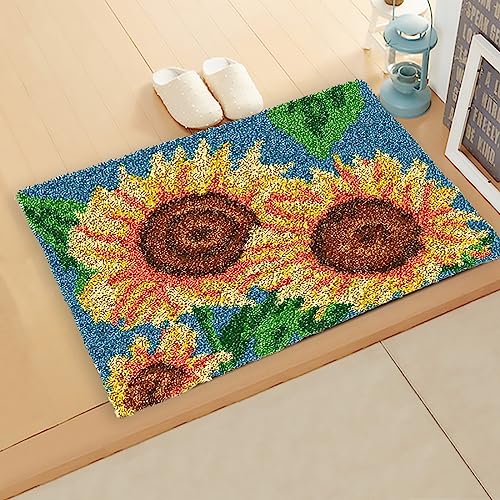 ZFFLYH Latch Hook Kits for Adults Kids, DIY Rug Tapestry Crochet Yarn Kits Crafts Mat Cushion Embroidery Arts with Printed Canvas for Home Decor Festival Gift,3 Mushrooms - Image 4