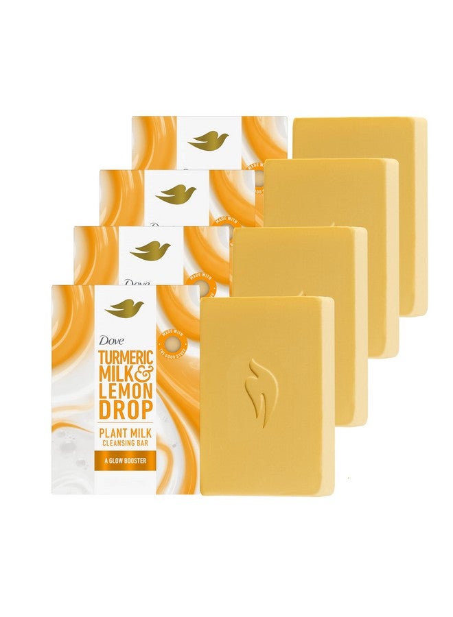 دوف صابون دوف المنظف بحليب النبات، معزز توهج حليب الكركم والليمون، 4 قطع لبشرة رطبة، منظف لطيف، خالٍ من الكبريتات والبارابين، تركيبة قابلة للتحلل البيولوجي بنسبة 98%، 5 أونصة - Image 1