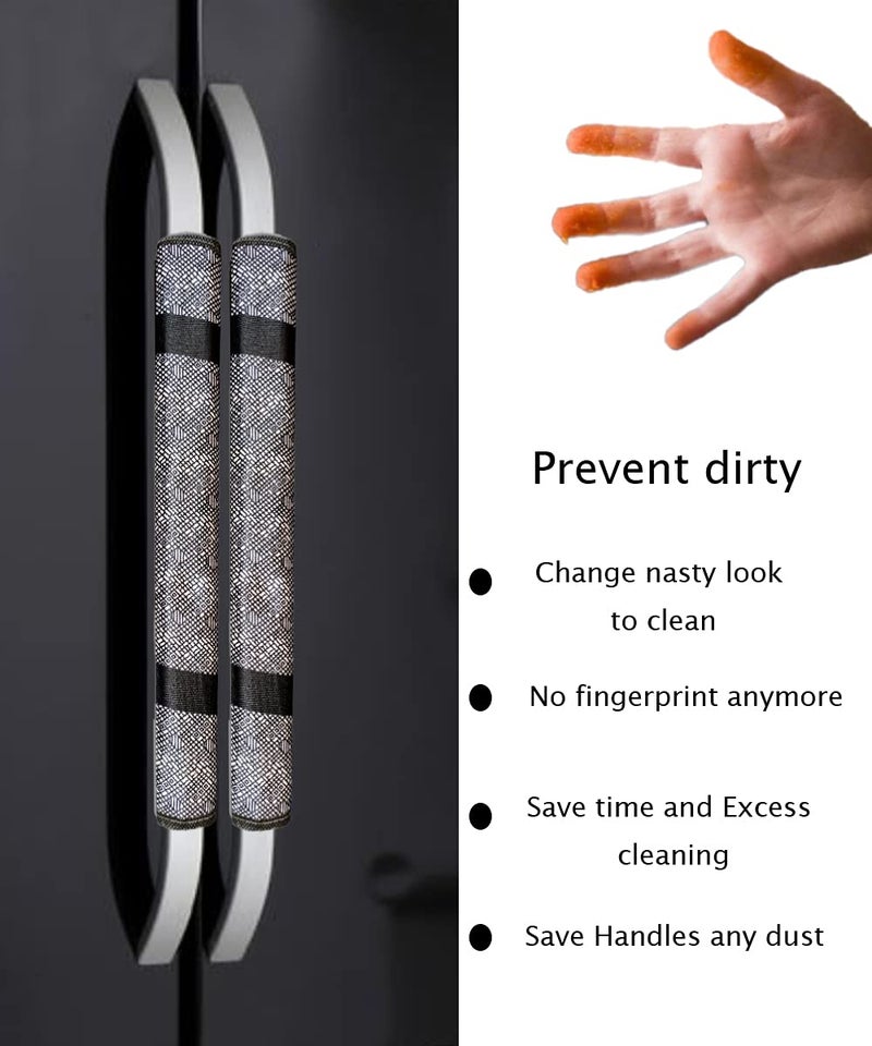 KANUSHI Industries® Multi-Purpose Refrigerator/Fridge Handle Cover/Fridge Handle/Microwave Handle Cover Cover Set (Set of 2)(FRI-2-HANDLE-BLACK-BOX) - Image 3