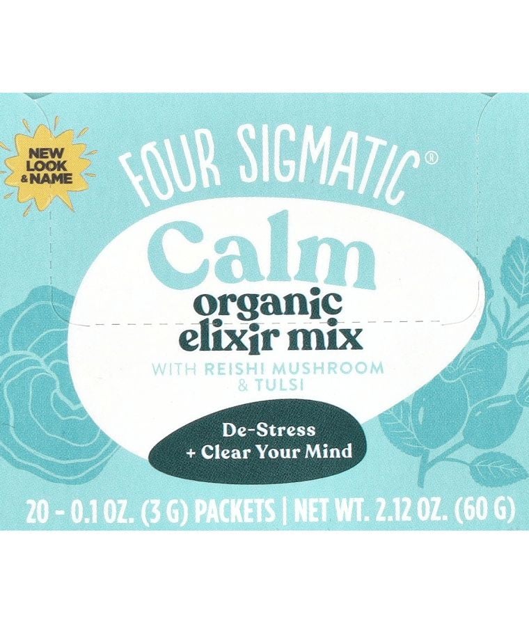 Four Sigmatic Calm Organic Elixir Mix With Reishi Mushroom & Tulsi Caffeine Free 20 Packets 0.1 oz (3 g) Each