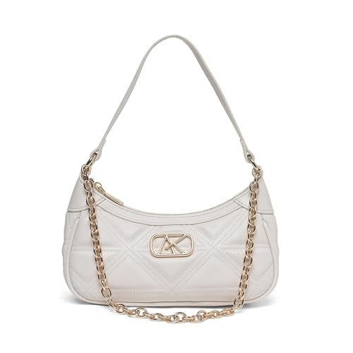 Akiki London Women's Kent Small Hobo handbag|Quilted Pattern|Dual Strap|Statement Chain|Internal Zip Pocket|Casual and Party Handbag for Women - Image 1