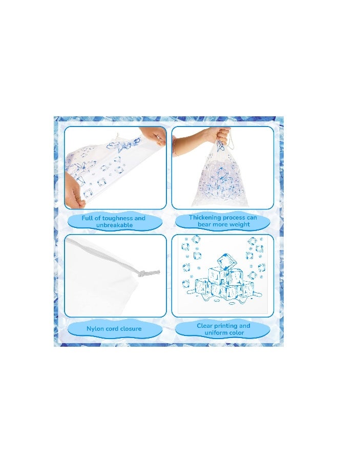 Generic Plastic Ice Packs, 8 Lb Ice Packs with Drawstring Heavy Duty Reusable Bag, Safe and Odorless, Can be In Direct Contact with Food, Indoor and Outdoor Not Easy To Tear for Party, Picnic, Travel(100pcs)  - Image 2