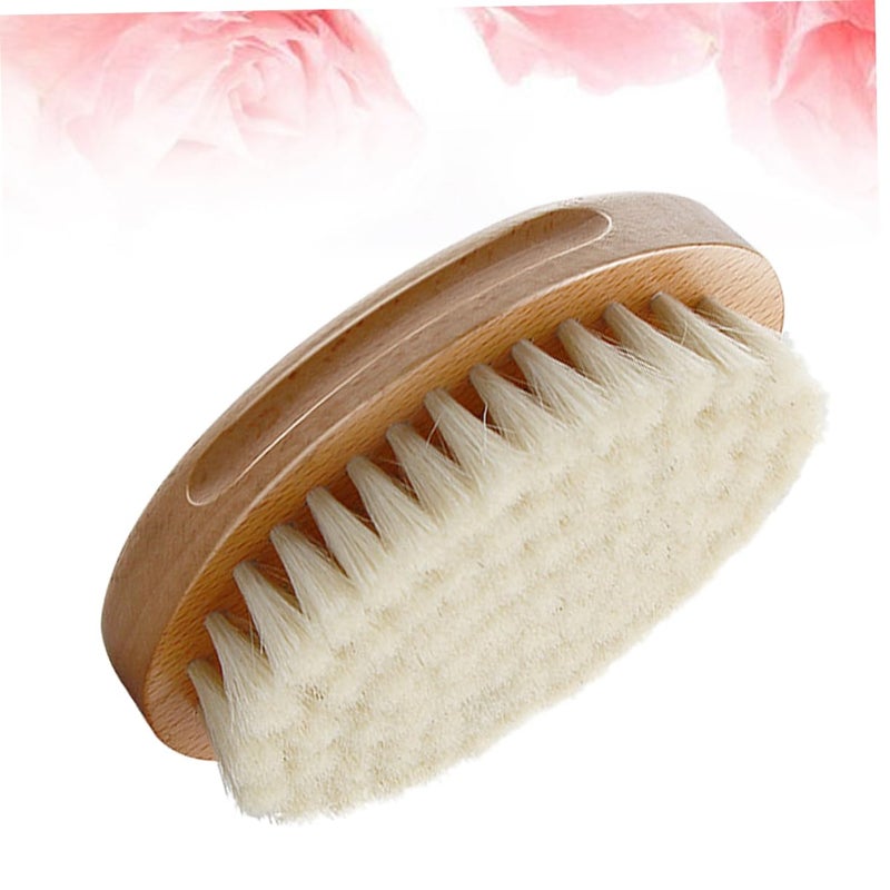 Natural Wool Bath Brush For Scalp Detangling And Gentle Hair Cleaning Khaki - Image 5