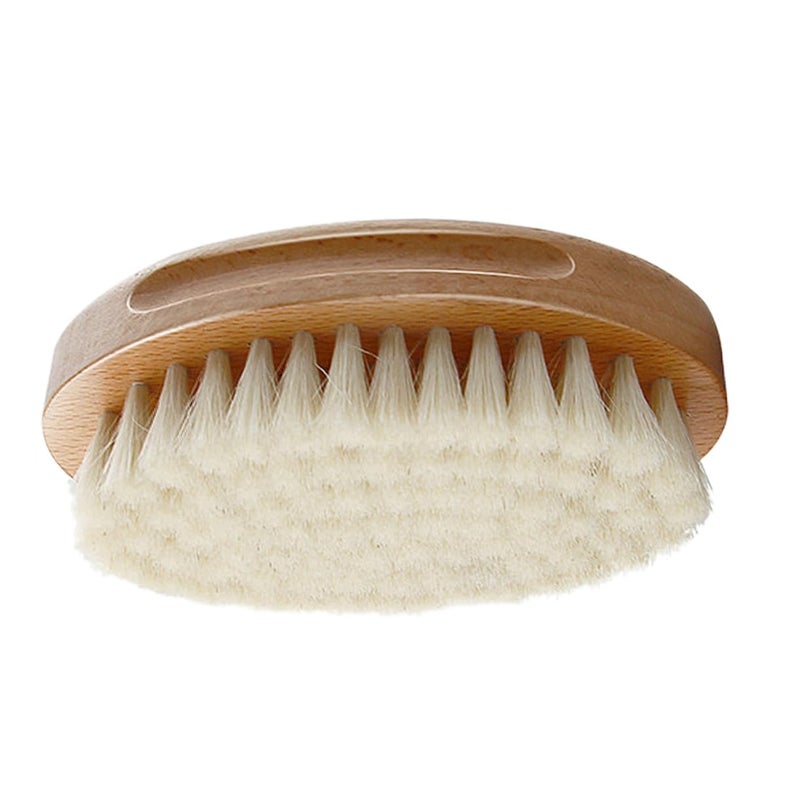 Natural Wool Bath Brush For Scalp Detangling And Gentle Hair Cleaning Khaki - Image 2