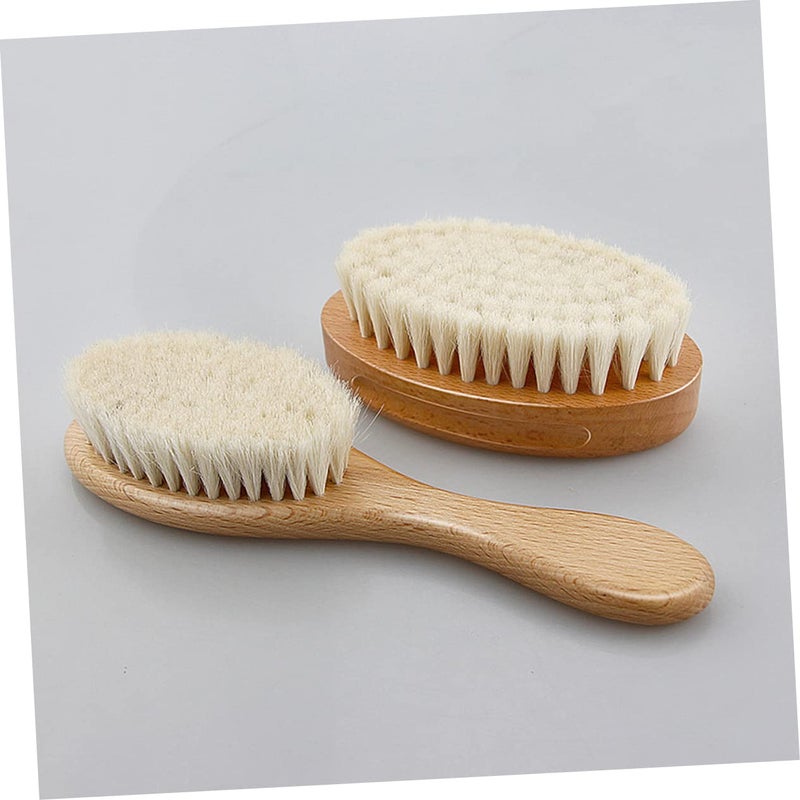 Natural Wool Bath Brush For Scalp Detangling And Gentle Hair Cleaning Khaki - Image 4