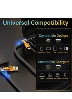 Generic 4 in 1 Data Cable Fast Charging Portable Cord For Travel/Outdoor Cable & Accessories With USB Type-C & USB Port Fast Charger Type-C Retractable , Have two pawer (27W)  - Image 4
