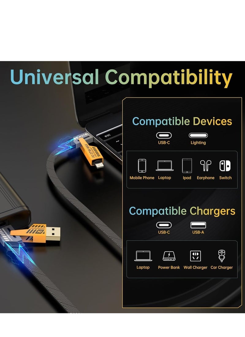 Generic 4 in 1 Data Cable Fast Charging Portable Cord For Travel/Outdoor Cable & Accessories With USB Type-C & USB Port Fast Charger Type-C Retractable , Have two pawer (27W)  - Image 4