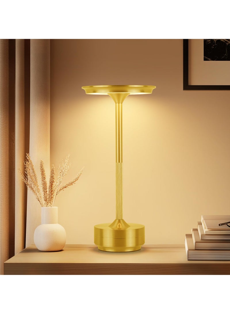 زيريفام مصباح طاولة لاسلكي، مصابيح مكتب LED محمولة، بطارية قابلة لإعادة الشحن USB 2000 مللي أمبير/ساعة، مصباح لمس بثلاثة ألوان مع خاصية التعتيم المستمر، مناسب لغرفة النوم وغرفة الطعام والمطعم، إضاءة ليلية - Image 1