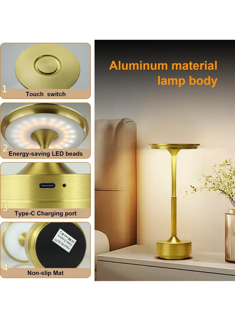 زيريفام مصباح طاولة لاسلكي، مصابيح مكتب LED محمولة، بطارية قابلة لإعادة الشحن USB 2000 مللي أمبير/ساعة، مصباح لمس بثلاثة ألوان مع خاصية التعتيم المستمر، مناسب لغرفة النوم وغرفة الطعام والمطعم، إضاءة ليلية - Image 4