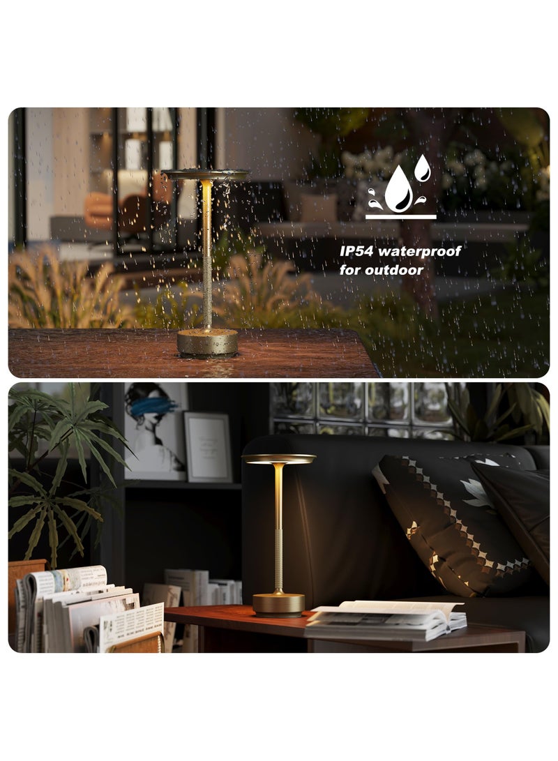 زيريفام مصباح طاولة لاسلكي، مصابيح مكتب LED محمولة، بطارية قابلة لإعادة الشحن USB 2000 مللي أمبير/ساعة، مصباح لمس بثلاثة ألوان مع خاصية التعتيم المستمر، مناسب لغرفة النوم وغرفة الطعام والمطعم، إضاءة ليلية - Image 5