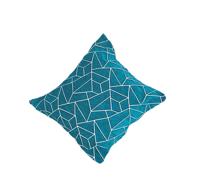 Dazzling DECOR L Shape Velvet Sofa Cover Set - Printed Sofa Back Slip Covers Panels 3 and 2 and 1 Seater Cover for Long Sofa Couch - Premium Slip Cover Protector with Cushion Covers, Aqua_1152-02 - Image 5