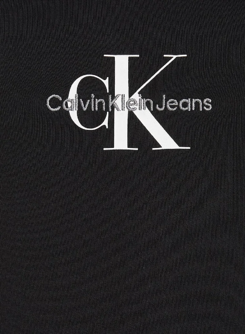 Calvin Klein Jeans Women's Slim Monogram Cami Dress -  cotton stretch jersey, Black