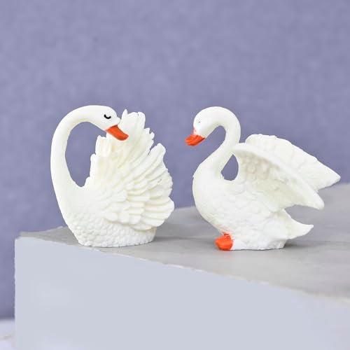 CraftVatika Swan Couple Showpiece Gift, Duck Couple Miniature Showpiece Gift for Valentine Day, Home Decor Items, Table Decoration Items, Birthday (Type 2), White - Image 3