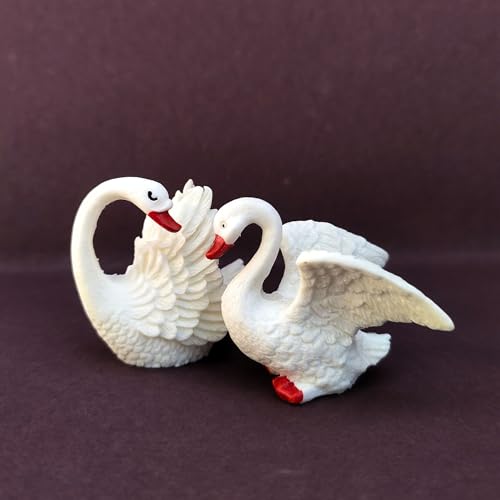 CraftVatika Swan Couple Showpiece Gift, Duck Couple Miniature Showpiece Gift for Valentine Day, Home Decor Items, Table Decoration Items, Birthday (Type 2), White - Image 4