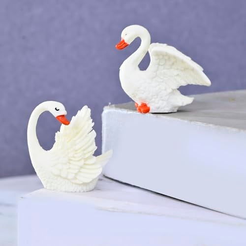 CraftVatika Swan Couple Showpiece Gift, Duck Couple Miniature Showpiece Gift for Valentine Day, Home Decor Items, Table Decoration Items, Birthday (Type 2), White - Image 2