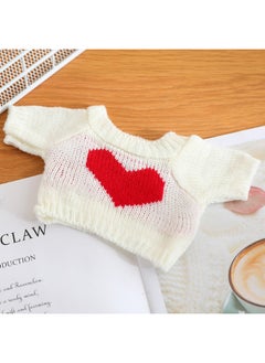 Cyber Celebrant Hyaluronic Acid Duck Clothes Accessories Plush Toy Lamb Bear Suit Accessories Doll Sweater Skirt Bag-Color:Red Love White Sweater-Height:Suitable For 30cm Hyaluronic Acid Duck