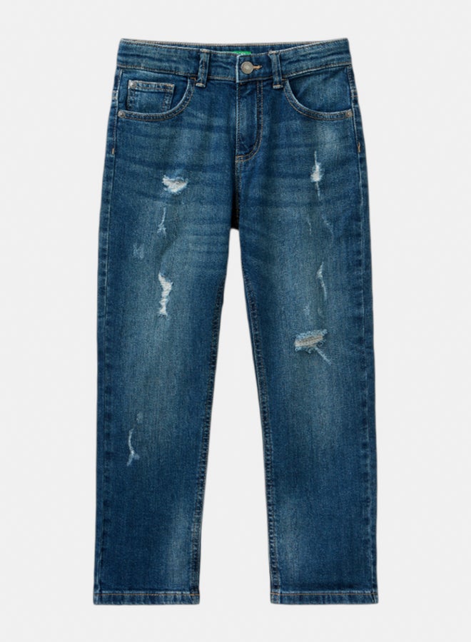 بينيتون جينز أولاد ضيق الحجم بقطع - Image 1