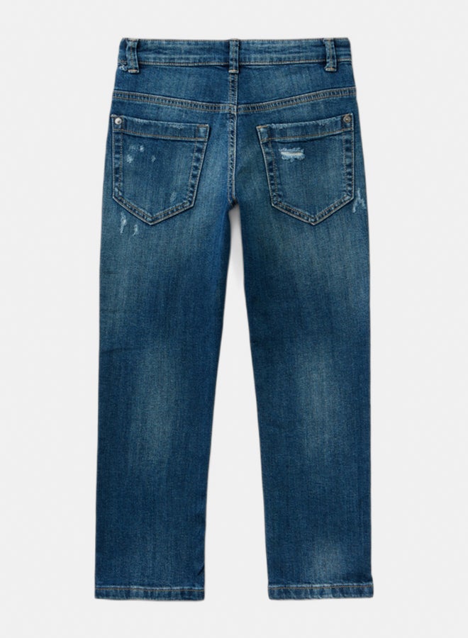 بينيتون جينز أولاد ضيق الحجم بقطع - Image 3