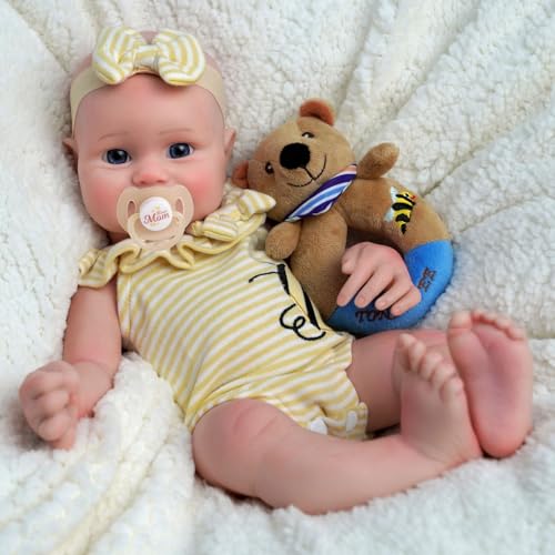 JIZHI Reborn Baby Dolls Silicone Full Body 16 Inch 573lb Weighted Full Platinum Silicone Baby Doll Real Life Baby Dolls with Complete Accessories for Kids Age 3 - Image 1