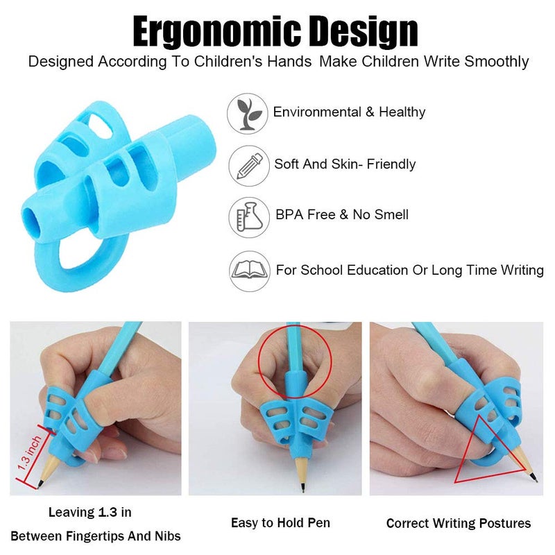 BUSHIBU Pencil Grips for Kids Handwriting, Toddler Pencil Grip, Pen Grips Trainer for Beginners Preschoolers Kindergarten Children(4 PCS) - Image 5