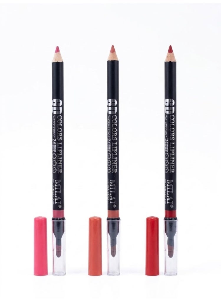 Milai Cosmetic 6D COLORS LIPLINER WATERPROOF 2 IN 1 -  24H shade 1-4-7 - 0.7g - Image 1