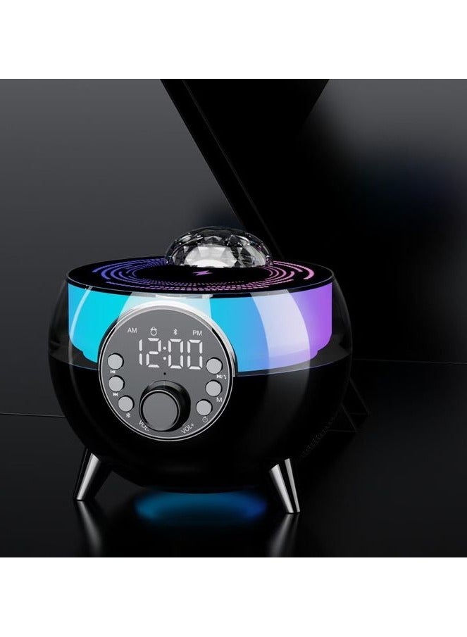 HM-2310 Sky Light Bluetooth Speaker with Wireless Charging | 3-in-1 LED Ambient Night Light + 15W Fast Qi Charging Pad + Stereo Sound | Portable Speaker for Bedroom, Office, Desk | USB-C Powered | Touch Control | Modern Design | Ideal Gift - Image 3