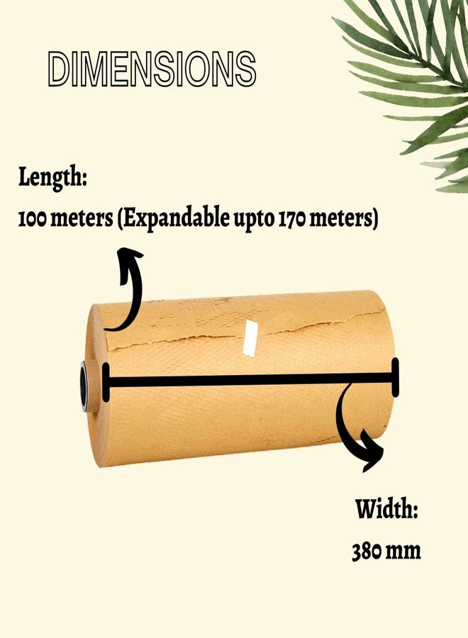 Ecosattva GreenWrap Eco-Friendly Expandable Paper Wrap - Replacement for Bubble Wrap - 380 mm x 100 meters, Pack of 2 (expandable upto 70%) - Image 2