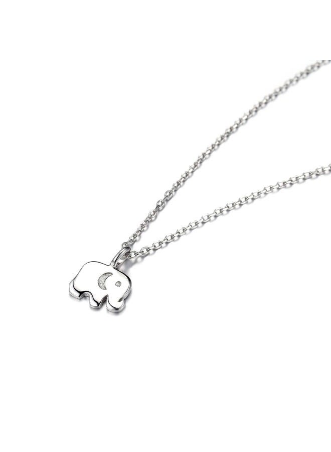 FANZE Mothers Day Gift Necklace 925 Sterling Silver CZ Forever Love Cute Animal Heart Necklace with Words Engraved Birthday Gift for Women (#1 Elephant) - Image 5