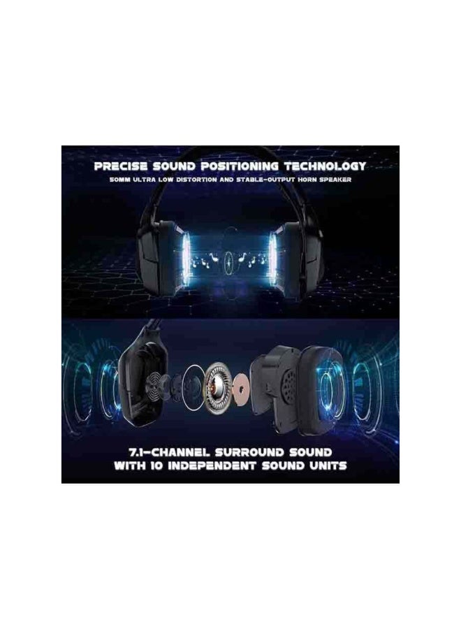 سماعات رأس سلكية للألعاب مزودة بميكروفون وإضاءة LED تغطي الأذن، متوافقة مع PS4/PS5/XOne/XSeries/NSwitch/PC - Image 3