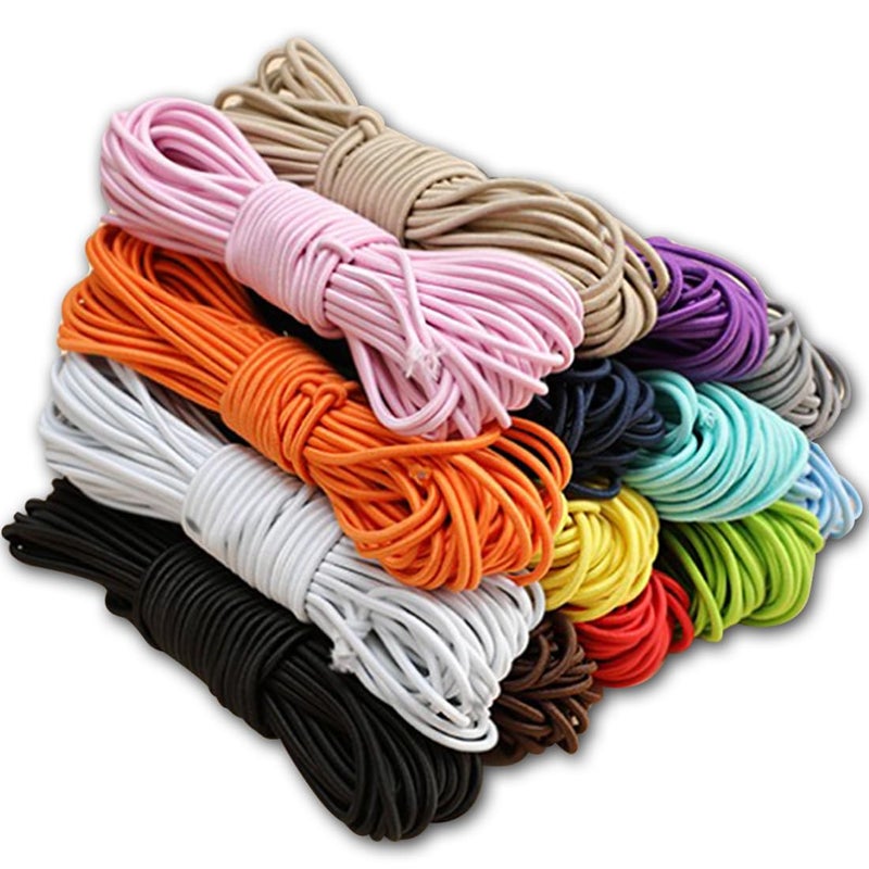 PerkHomy 14 x 25 Bungee Shock Cord Rope Marine Grade Heavy Duty Polyester Bungie Elastic Stretch String for Kayak Strap Tarp Tie Down Canopy Boating Camping Tent Crafting Patio Black