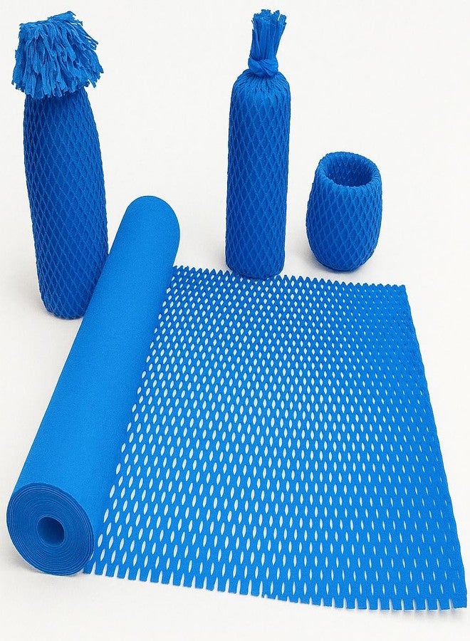 JPPL Honeycomb Paper Roll – 390mm x 10 Meters | Expands to 16 Meters | Blue Eco-Friendly Cushioning Wrap | Manual Use | Plastic-Free Alternative for Packing Fragile Items | Packs 20 Parcels - Image 1