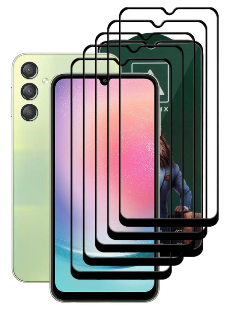 ACLIX 5 Pieces Antistatic ESD Dustproof Premium Quality High Definition Tempered Glass Screen Protector Designed For Samsung Galaxy A24 4G - Image 1