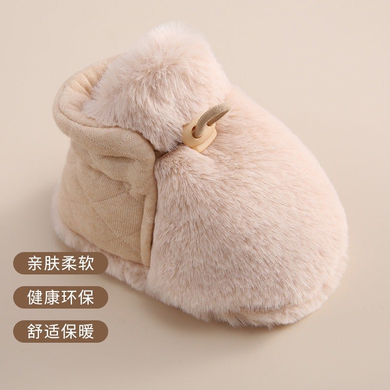 Wei Pu Xiao Lu Baby Winter Fleece Booties Soft Sole First Walkers Warm Non-Slip Shoes for Toddlers - Image 4