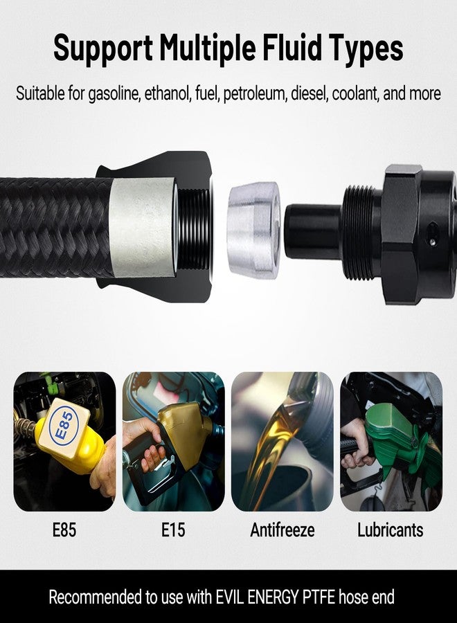 EVIL ENERGY 6AN PTFE Fuel Line Kit,E85 Nylon Braided Fuel Hose 10FT PTFE LS Swap EFI Fuel Line Fitting Kit AN6 - Image 5